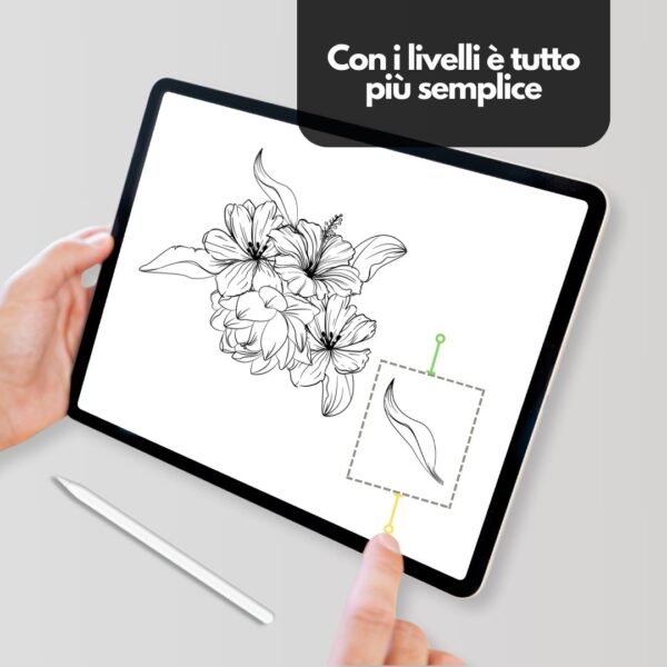 Procreate brushes tattoo FLOWERS - Creativo, perfetto e veloce - immagine 5