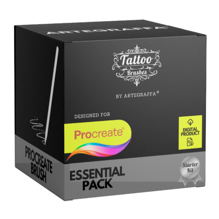 Procreate brush tattoo set ESSENTIAL PACK