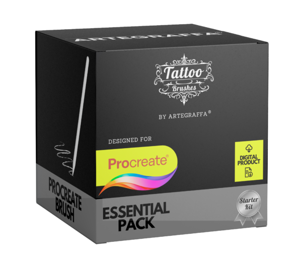 Procreate brush tattoo set ESSENTIAL PACK