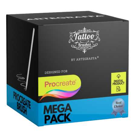 Procreate brush tattoo set MEGA PACK