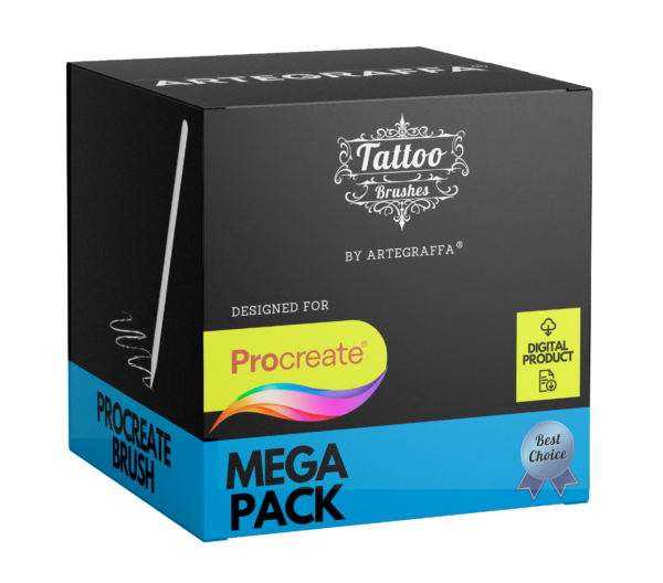 Procreate brush tattoo set MEGA PACK