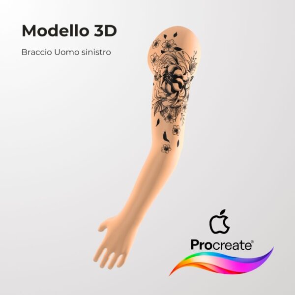 3D Model Procreate tattoo - Braccio Uomo SX - immagine 2