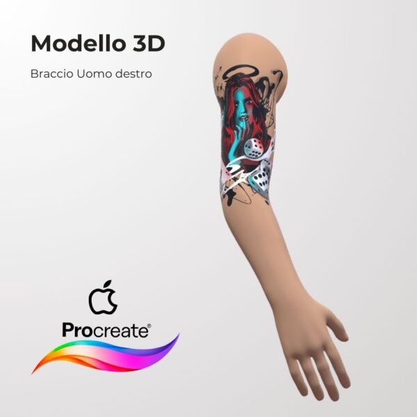 3D Model Procreate tattoo - Braccio Uomo DX - immagine 2