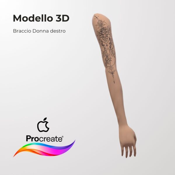 3D Model Procreate tattoo - Braccio Donna DX - immagine 2