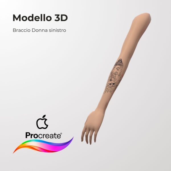 3D Model Procreate tattoo - Braccio Donna SX - immagine 2
