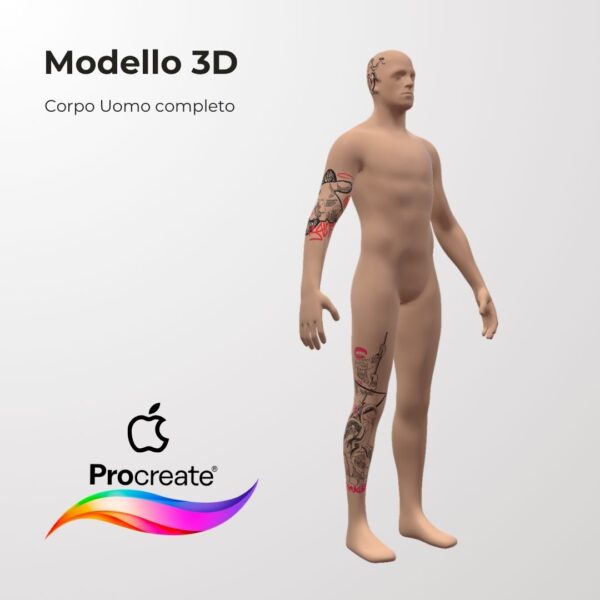 3D Model Procreate tattoo - Corpo Uomo Completo - immagine 2