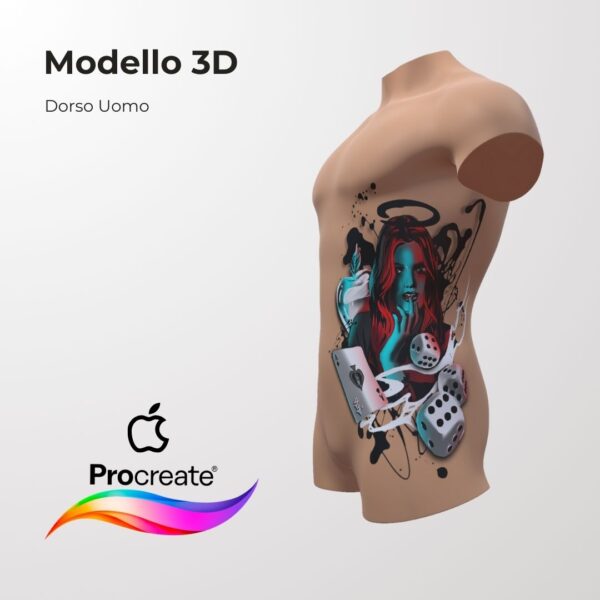 3D Model Procreate tattoo - Busto Uomo - immagine 2