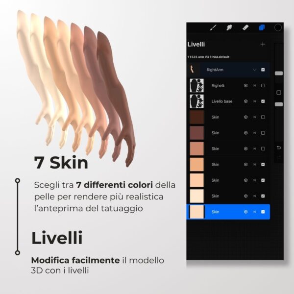 3D Model Procreate tattoo - Braccio Uomo SX - immagine 5