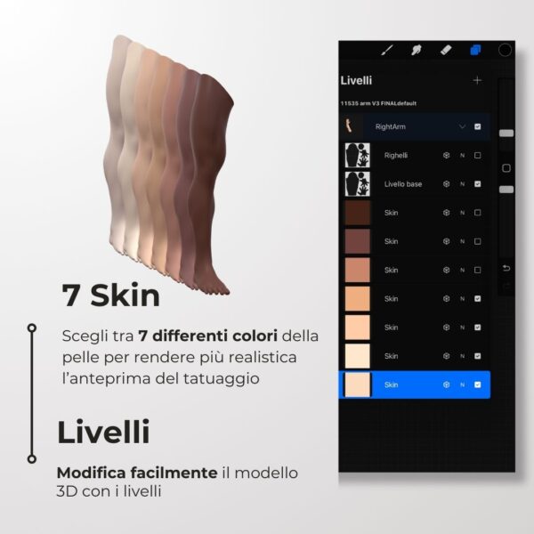 3D Model Procreate tattoo - Gamba Uomo DX - immagine 5