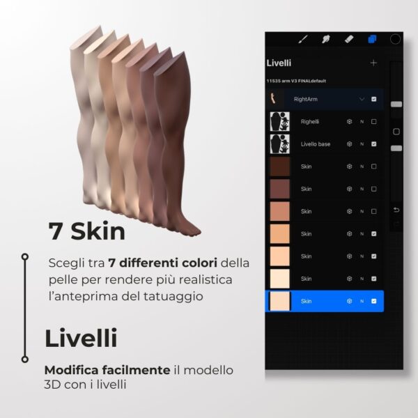 3D Model Procreate tattoo - Gamba Uomo SX - immagine 5
