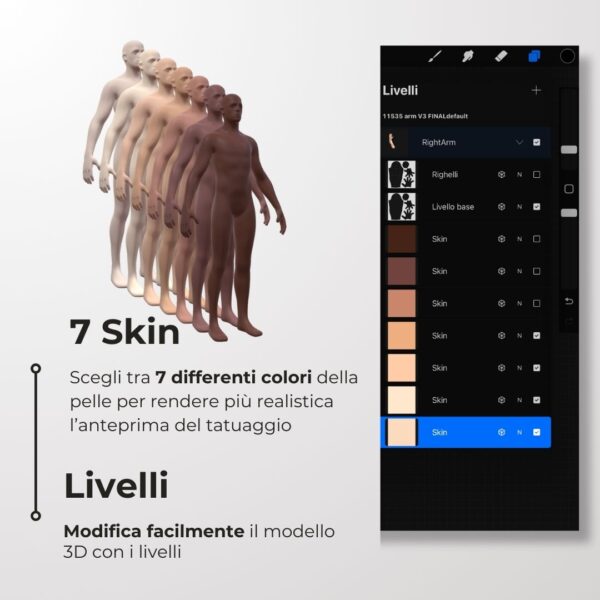 3D Model Procreate tattoo - Corpo Uomo Completo - immagine 5