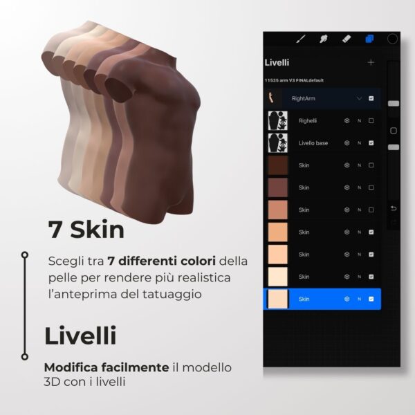 3D Model Procreate tattoo - Busto Uomo - immagine 5