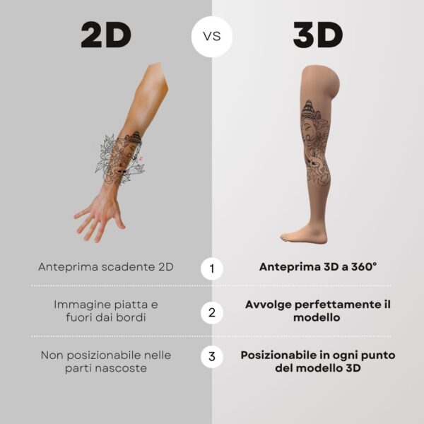 3D Model Procreate tattoo - Gamba Donna SX - immagine 7