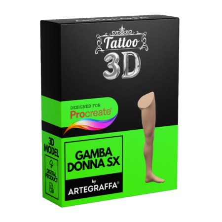 3D Model Procreate tattoo - Gamba Donna SX