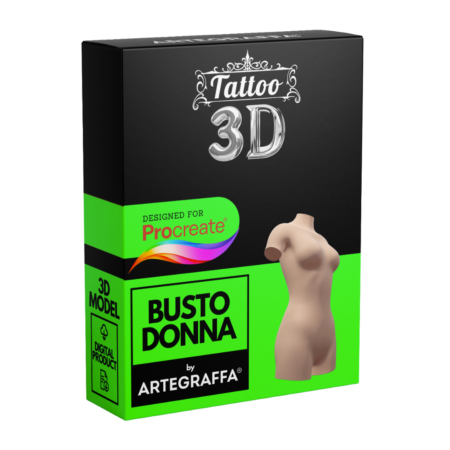 3D Model Procreate tattoo - Busto Donna