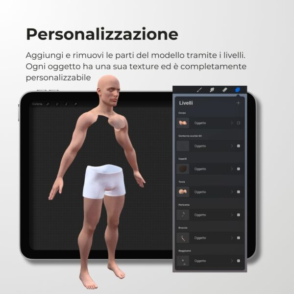 modello 3d procreate personalizzabile