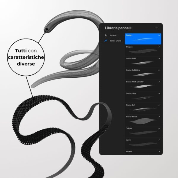Procreate brush tattoo SNAKES - immagine 4