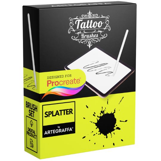 Procreate brush tattoo Bundle set ESSENTIAL PACK - <strong>535 Pennelli Custom Procreate per creare composizioni velocemente</strong><br><br> • Kit Bundle<br> • Comprende <strong>4 pacchetti di pennelli</strong><br> • <strong>DOWNLOAD ILLIMITATI</strong><br> • <strong>10 pennelli Stencil</strong><br> • <strong>50 forme Splatter</strong><br> • <strong>180 forme Flowers</strong><br> • <strong>295 forme Minimal</strong><br> • <strong>Compatibile</strong> con tutte le <strong>palette colori</strong> di Procreate<br> • <strong>Compatibile con Procreate</strong> App (disponibile solo per iPad)<br> • <strong>Prodotto digitale</strong> pronto al download<br> • <a href="https://www.artegraffa.it/installazione-del-prodotto/"><strong>Istruzioni d'installazione</strong></a><br> • <strong>Facile da installare</strong> su procreate<br>