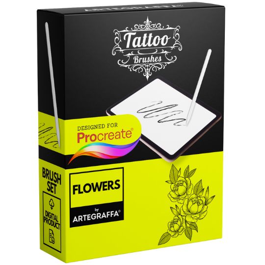 Procreate brush tattoo Bundle set ESSENTIAL PACK - <strong>535 Pennelli Custom Procreate per creare composizioni velocemente</strong><br><br> • Kit Bundle<br> • Comprende <strong>4 pacchetti di pennelli</strong><br> • <strong>DOWNLOAD ILLIMITATI</strong><br> • <strong>10 pennelli Stencil</strong><br> • <strong>50 forme Splatter</strong><br> • <strong>180 forme Flowers</strong><br> • <strong>295 forme Minimal</strong><br> • <strong>Compatibile</strong> con tutte le <strong>palette colori</strong> di Procreate<br> • <strong>Compatibile con Procreate</strong> App (disponibile solo per iPad)<br> • <strong>Prodotto digitale</strong> pronto al download<br> • <a href="https://www.artegraffa.it/installazione-del-prodotto/"><strong>Istruzioni d'installazione</strong></a><br> • <strong>Facile da installare</strong> su procreate<br>