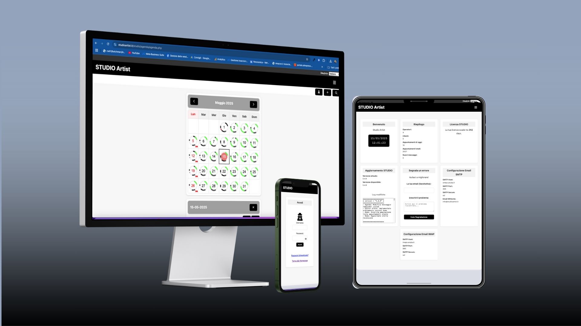 Studio Artist su mobile, tablet e desktop