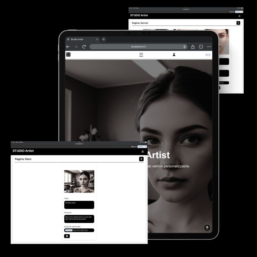 personalizza sito web studio artist