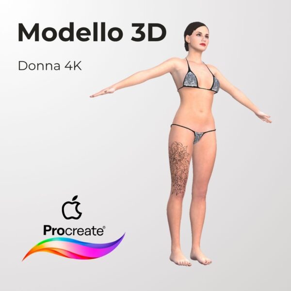 3D Model Procreate tattoo 4k – DONNA Completo - immagine 2