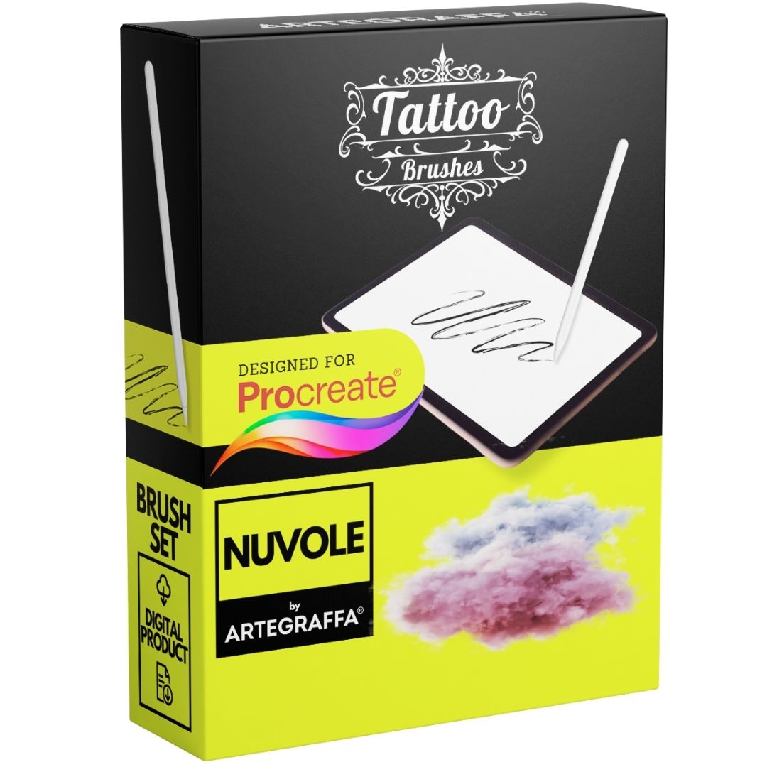 procreate brush tattoo graffiti lettering nuvole