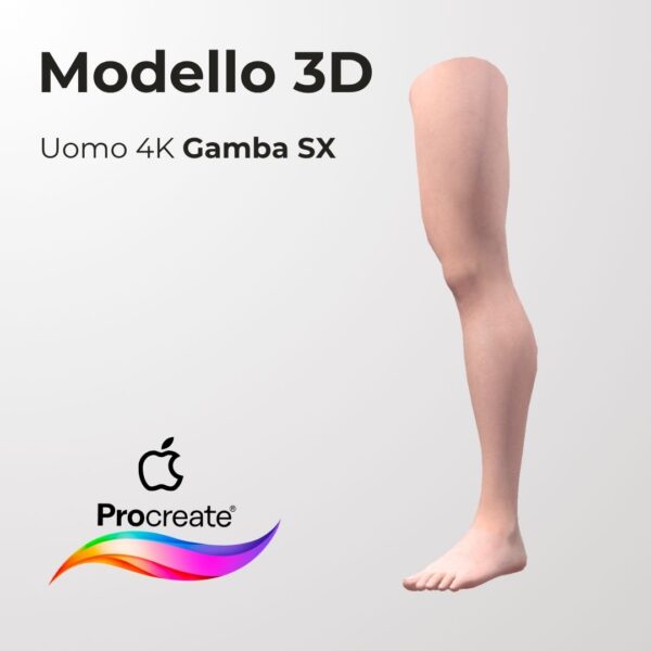 3D Model Procreate tattoo 4k – UOMO GAMBA SX - immagine 2