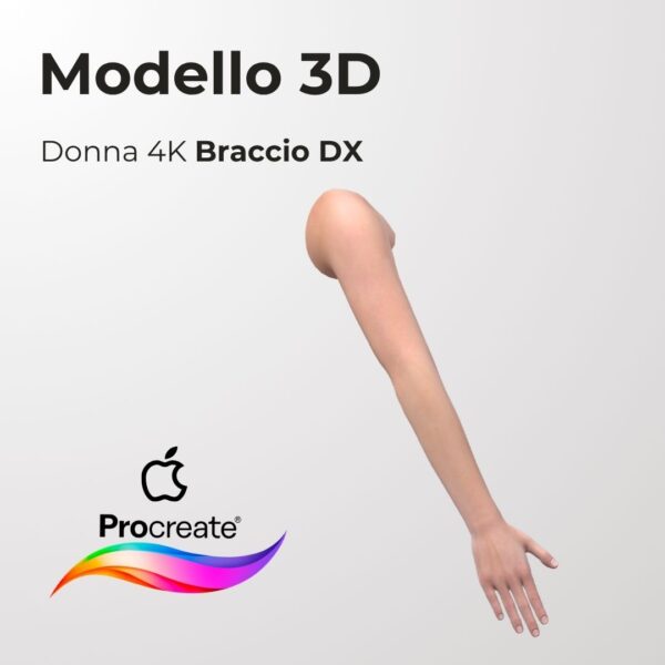3D Model Procreate tattoo 4k – DONNA BRACCIO DX - immagine 2