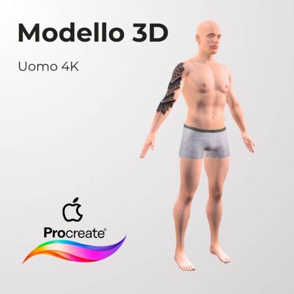 3D Model Procreate tattoo 4k – UOMO Completo - immagine 2