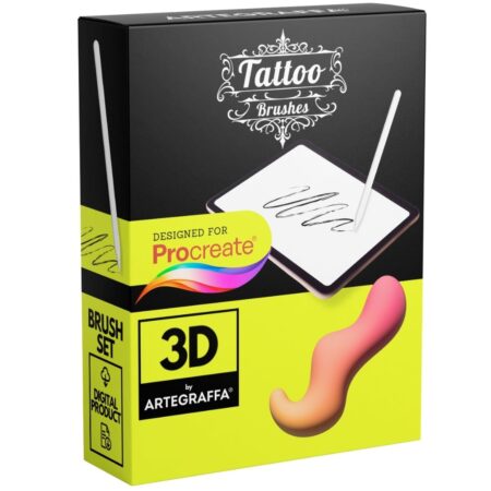 procreate brush tattoo graffiti lettering 3d