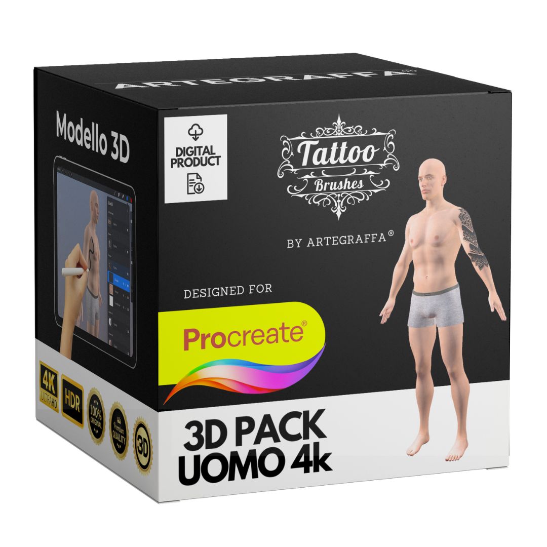Modello 3d 4K procreate corpo umano uomo